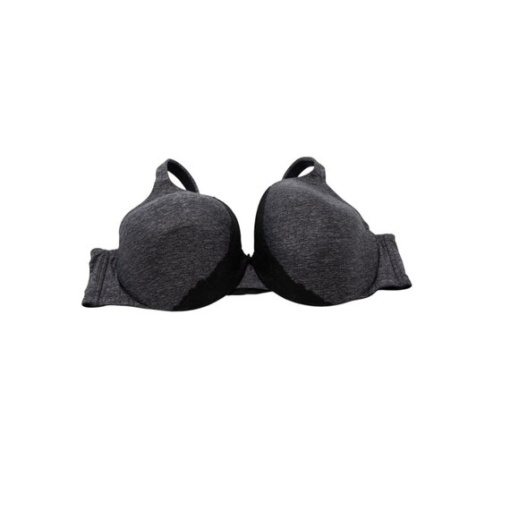 Lane Bryant Cacique T-Shirt Bra 46C Gray Lace Trim Lightly Lined Full Coverage - Picture 1 of 12